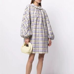 STINE GOYA Samantha Checkered Organza Trapeze Dress
